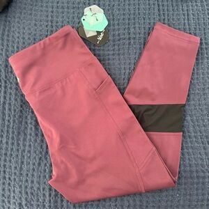 LuLaRoe Maroon and Black Cropped Pants